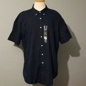 Tommy Hilfiger navy blue button down short sleeve